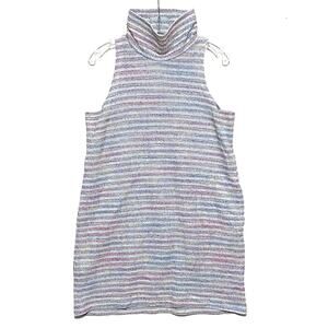 Akemi + Kin Mini Sleeveless Shift Mini Dress Stripe Multicolor Mock Neck Women S